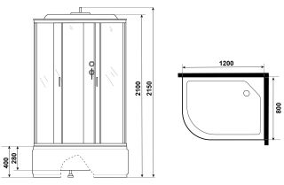 Душевая кабина Niagara NG-2310-14RP 120x80см серебро/матовое